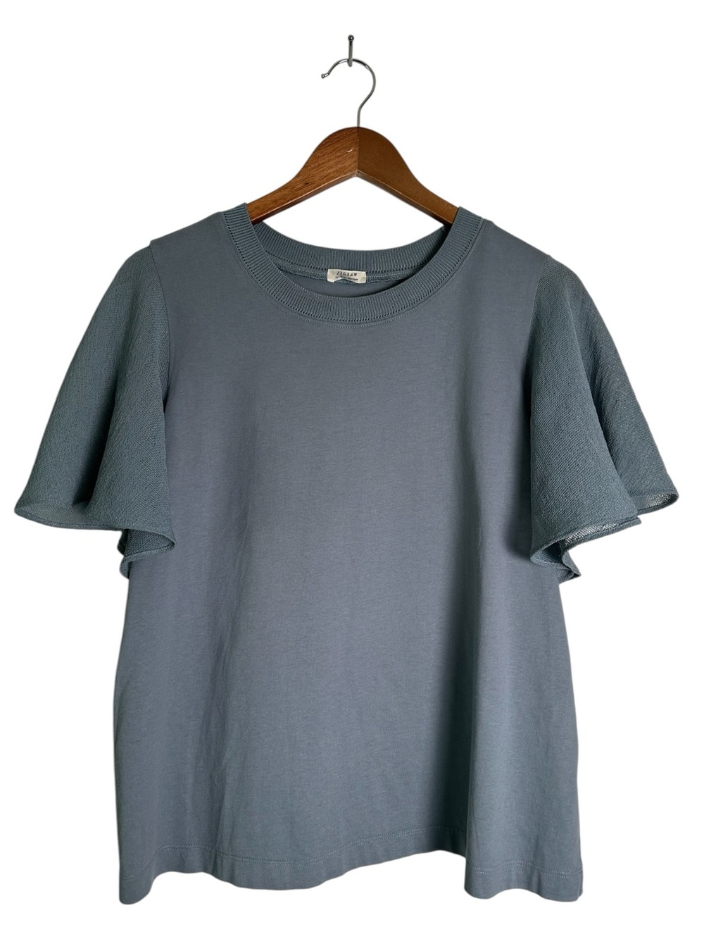 Jigsaw Women’s M Blue Slate Gauze Sleeve Jersey Short Sleeve Top